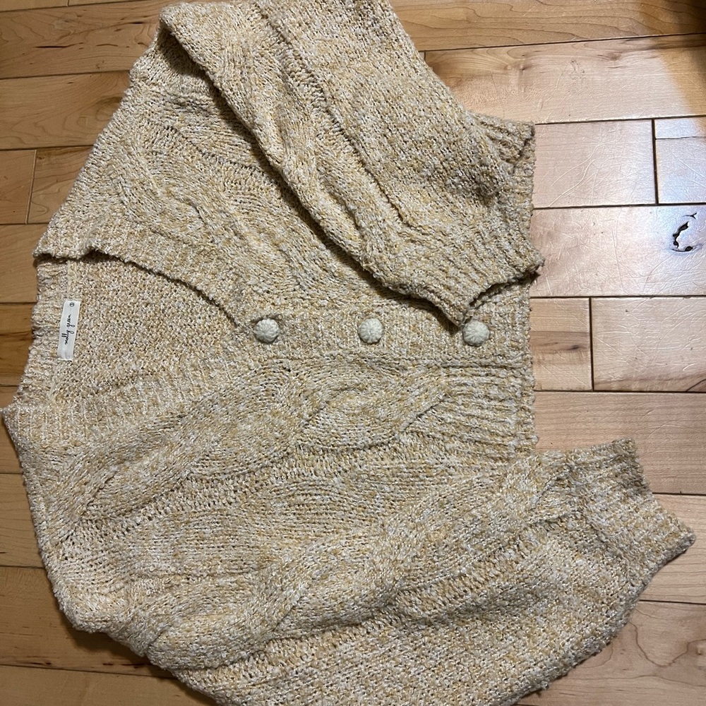 Elegant Molly Green Knit Beige crop Cardigan Sweater
